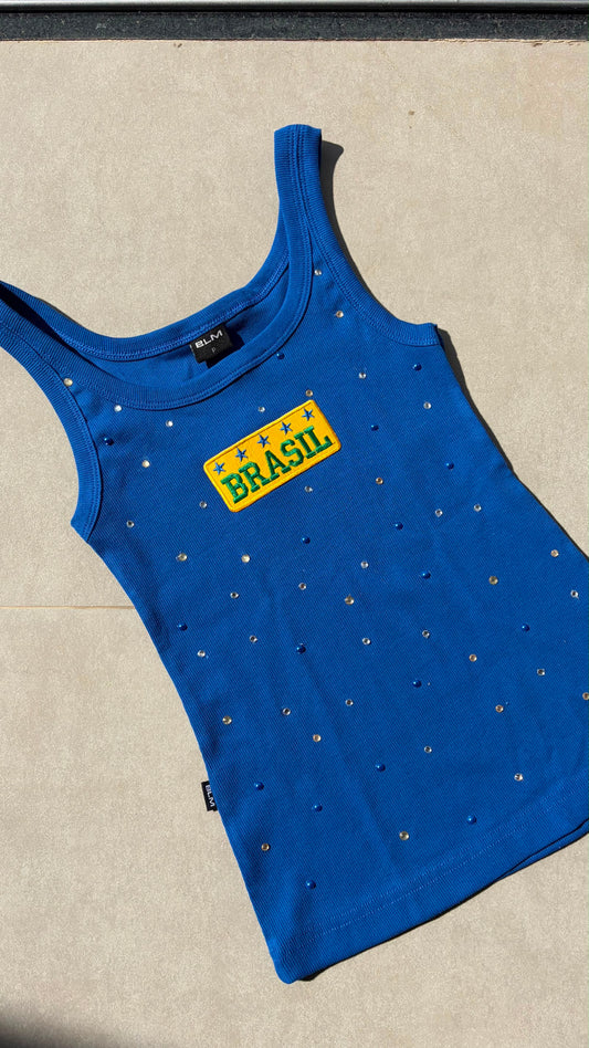 Regata Azul Strass Brasil