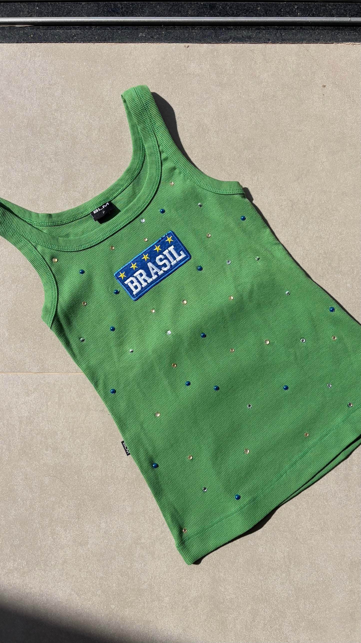 Regata Verde Strass Brasil